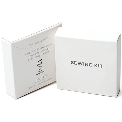 White Boxed Eco Sewing Kit, 6 Thread Standard, Pack of 250