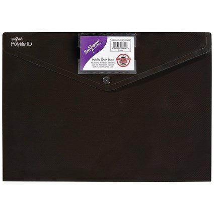 Snopake Polyfile ID A4 Polypropylene Black (Pack of 5)