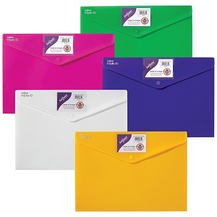 Snopake Polyfile ID A4 Polypropylene Bright Assorted (Pack of 5)