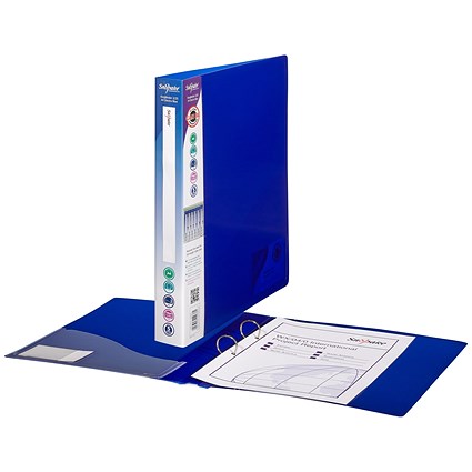 Snopake Ring Binder, A4, 2 O-Ring, 25mm Capacity, Electra Blue, Pack of 10