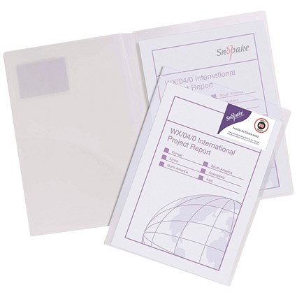 Snopake A4 TwinFile Presentation Files, Clear, Pack of 5