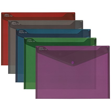 Snopake A4 Polyfile Fusion Wallet, Assorted, Pack of 5 Snopake A4 Polyfile Fusion Wallet, Assorted, Pack of 5