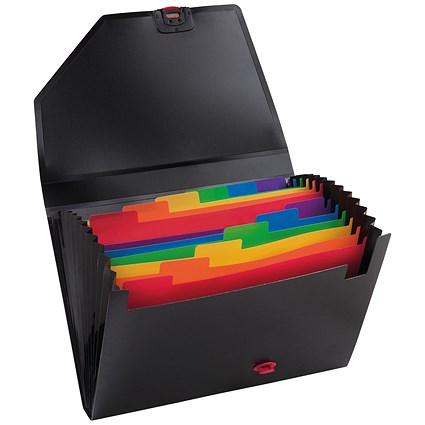 Snopake Rainbow and Black 13 Part Stepped Expanding File