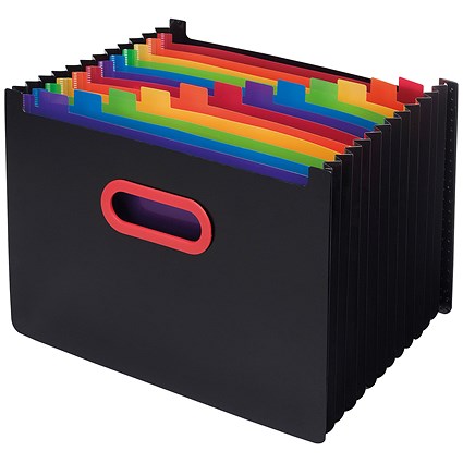 Snopake 13 Part Desk Expander A4 Rainbow/Black