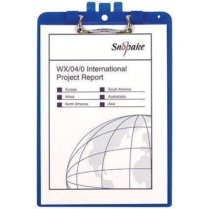 Snopake Clipboard with Pen Holder, A4, Blue
