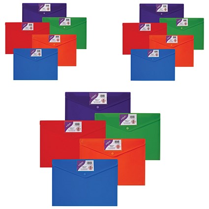 Snopake Polyfile ID A4 Rainbow (3 Packs of 5)