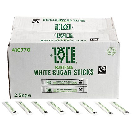 Everyday Fairtrade White Sugar Sticks, Pack of 1000