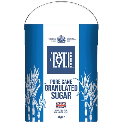 Tate & Lyle Pure Granulated White Sugar Drum, 3kg