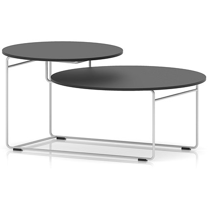 Solstice Coffee Table Black Top White Frame