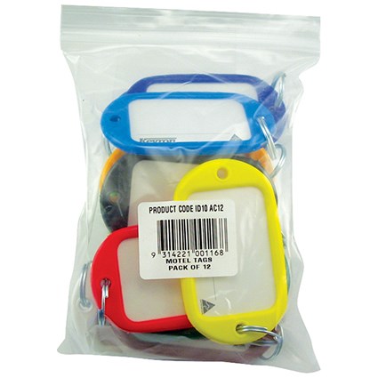 Kevron Giant Key Tags Assorted (Pack of 12) ID10AC12