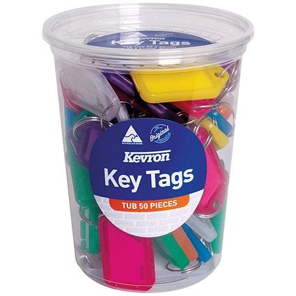 Kevron Standard Key Tags, Assorted, Pack of 50
