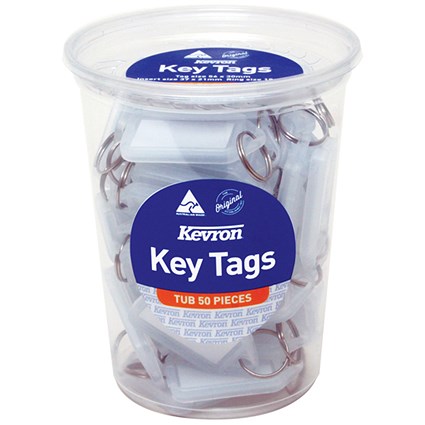 Kevron Standard Key Tags Clear (Pack of 50) ID5TUB50CLR
