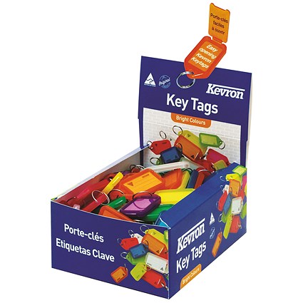 Kevron Plastic Clicktag Key Tag, Assorted, Pack of 100