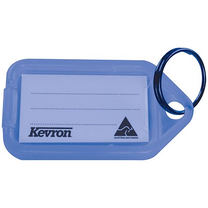 Kevron Plastic Clicktag Key Tag, Blue, Pack of 100 | Paperstone