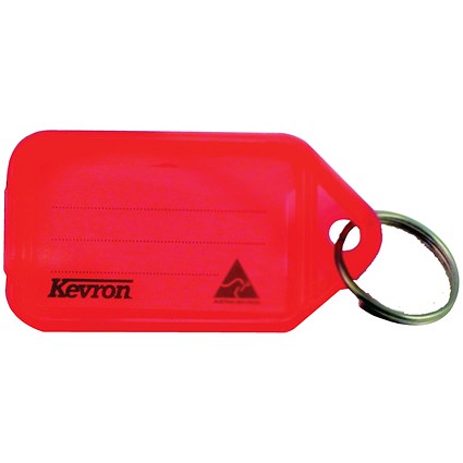 Kevron Plastic Clicktag Key Tag, Red, Pack of 100