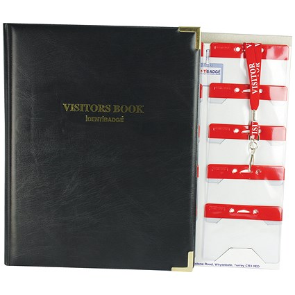 Identibadge Visitors Book Set with Visitor Lanyards IBSSC4