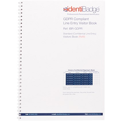 Identibadge GDPR Visitor Book Refill