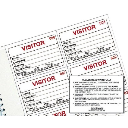 Identibadge System Visitors Book Refill (Pack of 300)