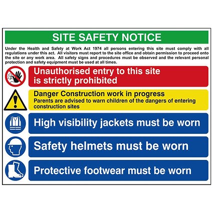 Spectrum Industrial Site Safety Notice Advanced FMX 800x600mm