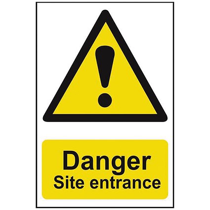Spectrum Industrial Danger Site Entrance S/A PVC Sign 400x600mm
