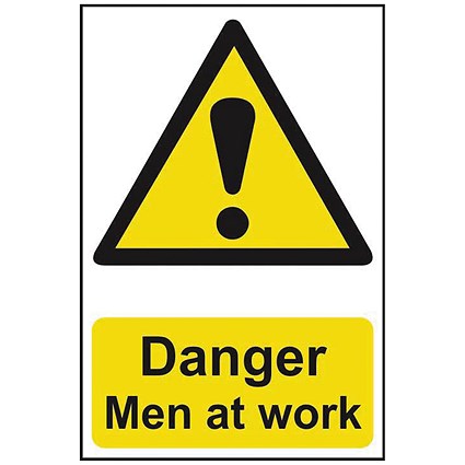 Spectrum Industrial Danger Men At Work S/A PVC Sign 400x600mm