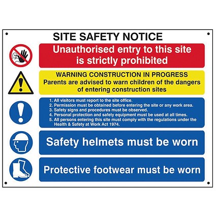 Spectrum Industrial Site Safety Notice Basic FMX 800x600mm