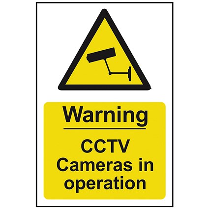 Spectrum Industrial Warning CCTV Cameras In Operation, 200x300mm, Self Adhesive