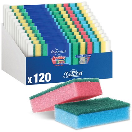 Spontex Sponge Scourer x10 Scourers Pack of 12 19400209