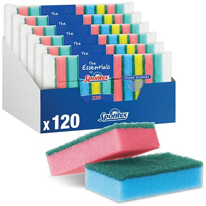Spontex Sponge Scourer x20 Scourers Pack of 6 19400000