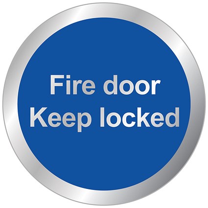 Safety Sign Fire Door Keep Locked 76mm