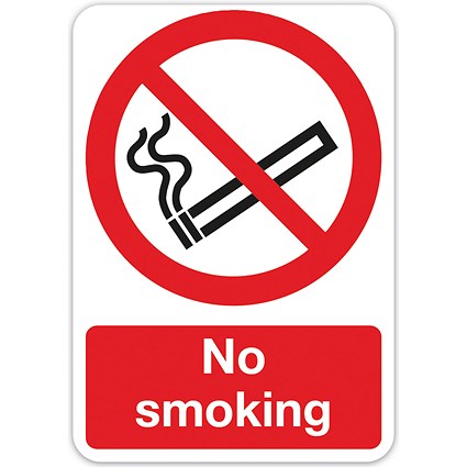Safety No Smoking Sign, A5, PVC