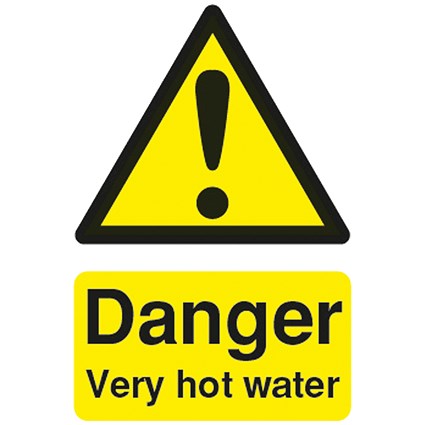 Safety Sign Danger Very Hot Water 75x50mm PVC Safety Sign Danger Very Hot Water 75x50mm PVC
