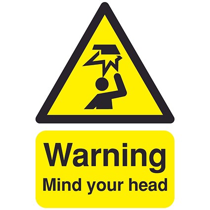 Safety Sign Warning Mind Your Head A5 PVC
