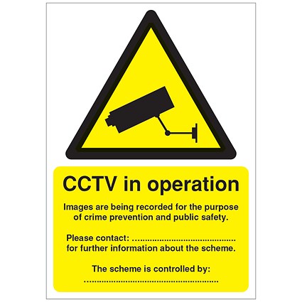 Warning Sign Data Protection Act Compliant Sign, A5, PVC