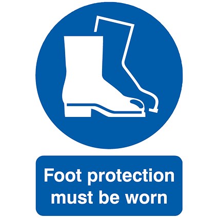 Safety Sign Foot Protection Must be Worn, A4, PVC