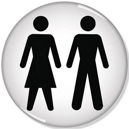 Domed Sign Women and Men Symbol 60mm Diameter