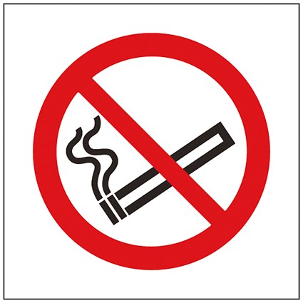 Safety Sign No Smoking Symbol 150x150mm Self-Adhesive