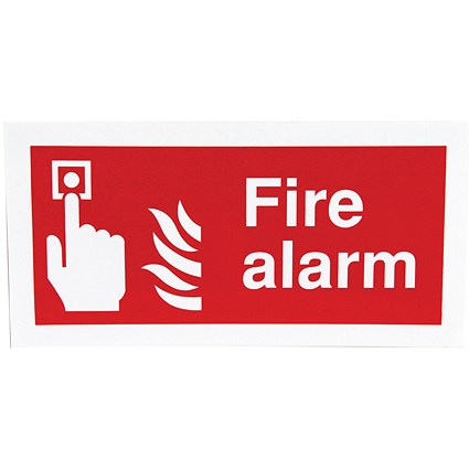 Safety Sign Fire Alarm, 100x200mm, Self Adhesive
