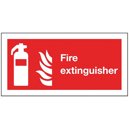 Safety Sign Fire Extinguisher Symbol, 100x200mm, Self Adhesive