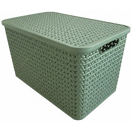 Strata Extra Large Basket with Lid 42L Green