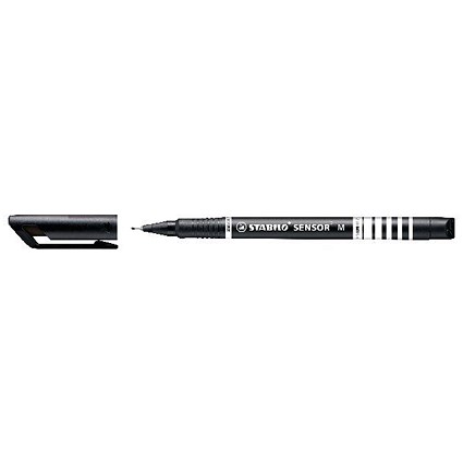 Stabilo Sensor M-tip Fineliner Pen Medium Tip Black (Pack of 10)