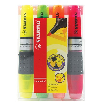 Stabilo Luminator Highlighter, Assorted, Pack of 4