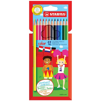 Stabilo Color 12 Premium Colouring Pencils with Hexagonal Barrel Assorted (Pack of 6)