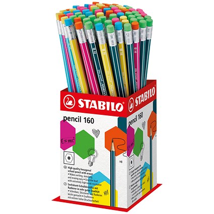 Stabilo Pencil 160 Graphite Pencil With Eraser HB Hexagonal Barrel (Pack of 72)