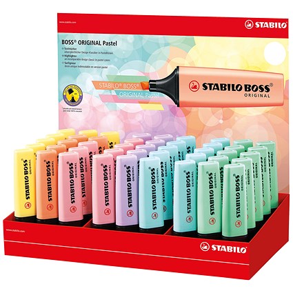 Stabilo Boss Original Highlighter 6 Pastel Colours Counter Display Unit (Pack of 45) Stabilo Boss Original Highlighter 6 Pastel Colours Counter Display Unit (Pack of 45)