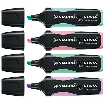 Stabilo Green Boss Highlighter Assorted Pastel (Pack of 4)