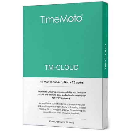 TimeMoto by Safescan Software TM Cloud Essentials for Time & Attendance System - 25 Users