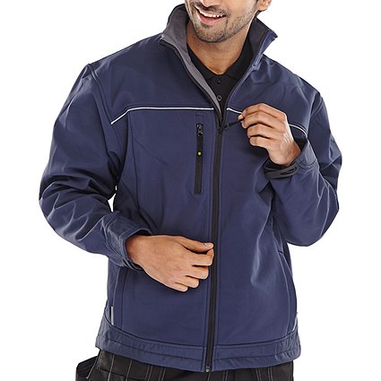 Beeswift Soft Shell Jacket, Navy Blue, 5XL Beeswift Soft Shell Jacket, Navy Blue, 5XL
