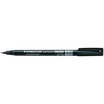 Staedtler Lumocolor CD/DVD Marker Pens, Black, Pack of 10
