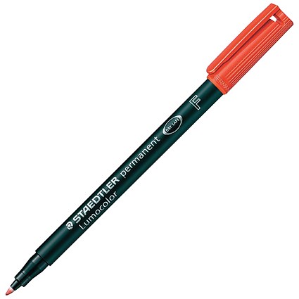 Staedtler 318 Lumocolor Permanent Pen, Fine, Red, Pack of 10